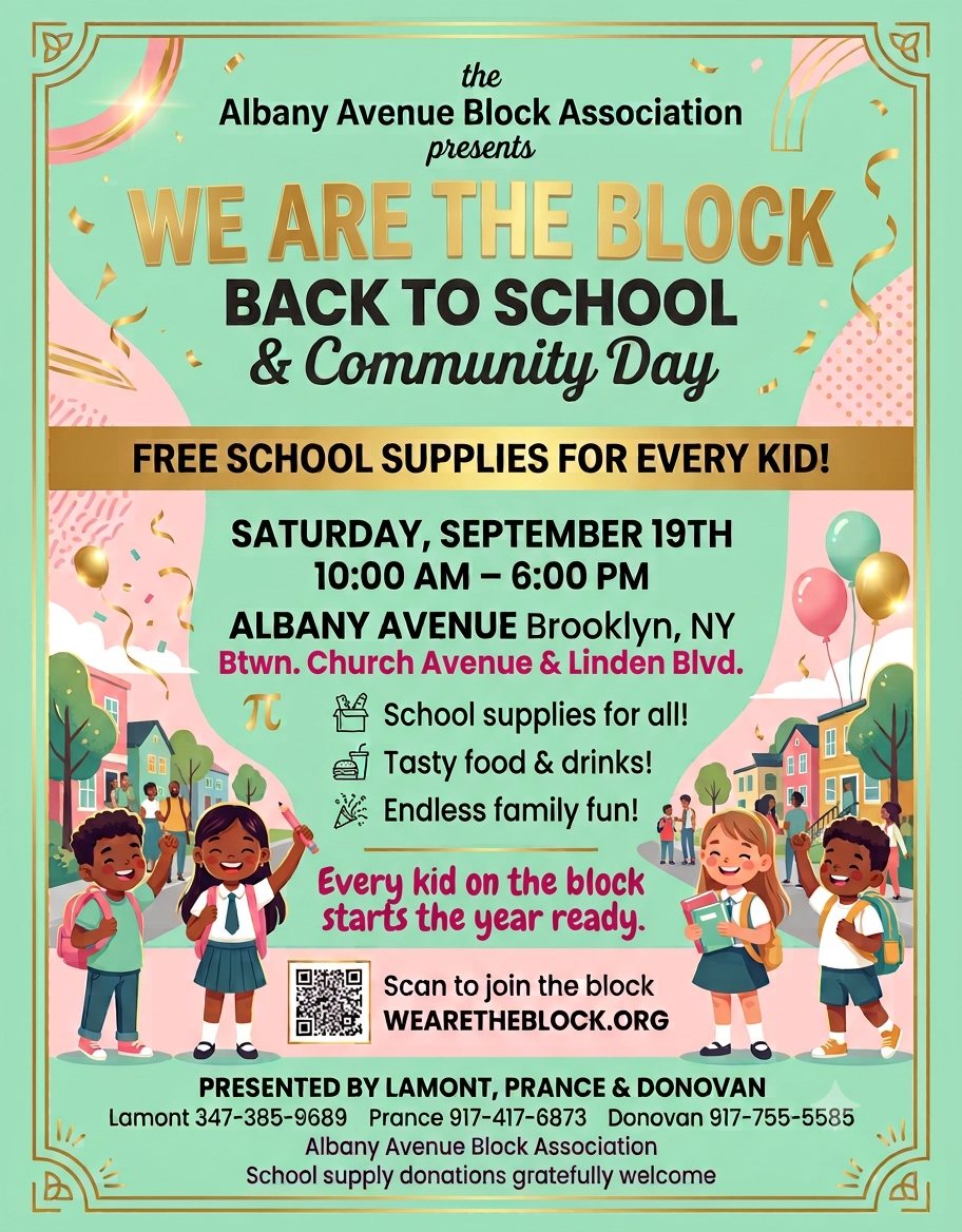Flyer for Back-to-School & Community Day on Saturday, September 19, 2026