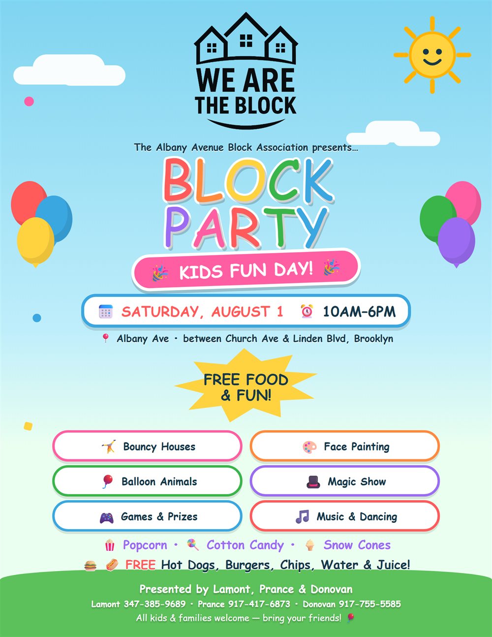 Albany Avenue Block Party 2026 kids flyer