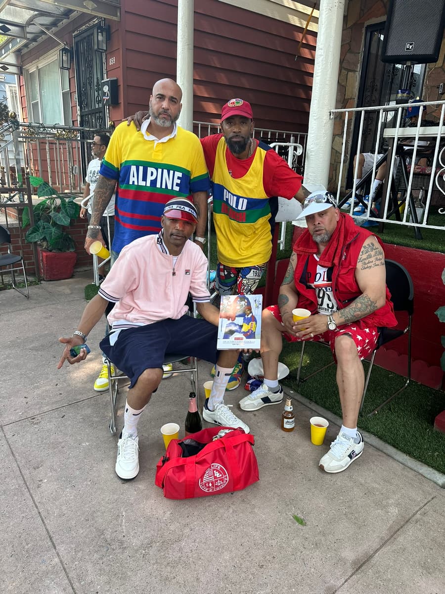 Neighbors sitting out together on the block